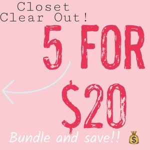 5 for $20 on all kid items!!